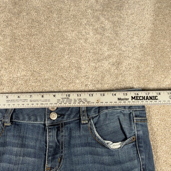 American Eagle Womens Artist Flare Jeans 10 Long (FITS 33 X 32) Stretch Distress - Picture 6 of 11